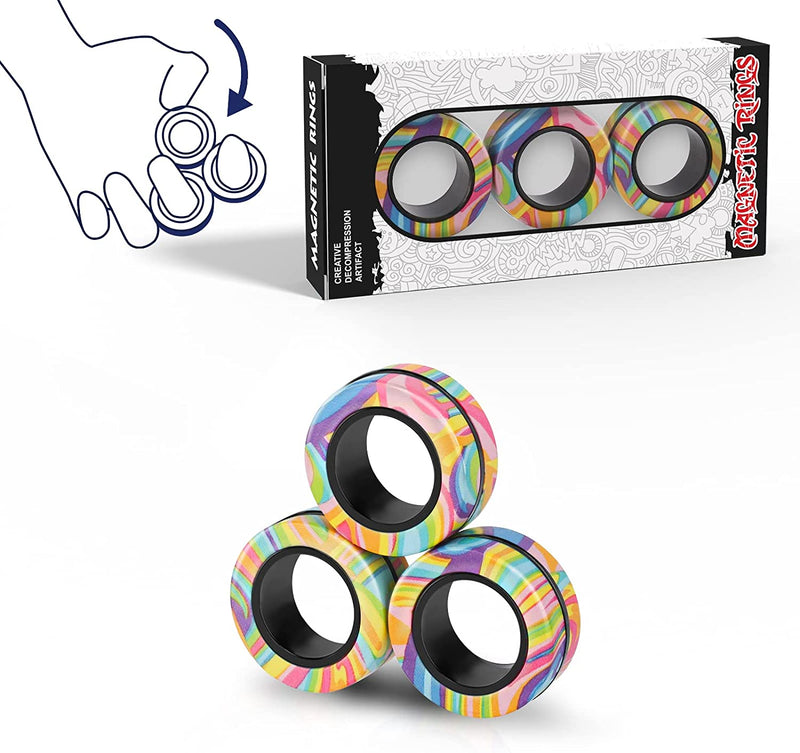 3pcs Finger Magnetic Fidget Toy For Him and For Her to relieve Stress